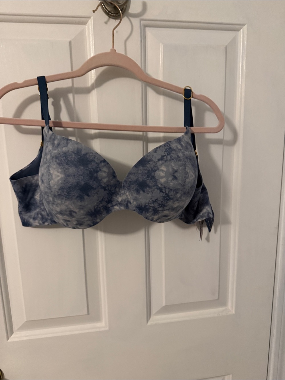 Victoria's Secret Blue Tie-Dye Molded T-Shirt Bra